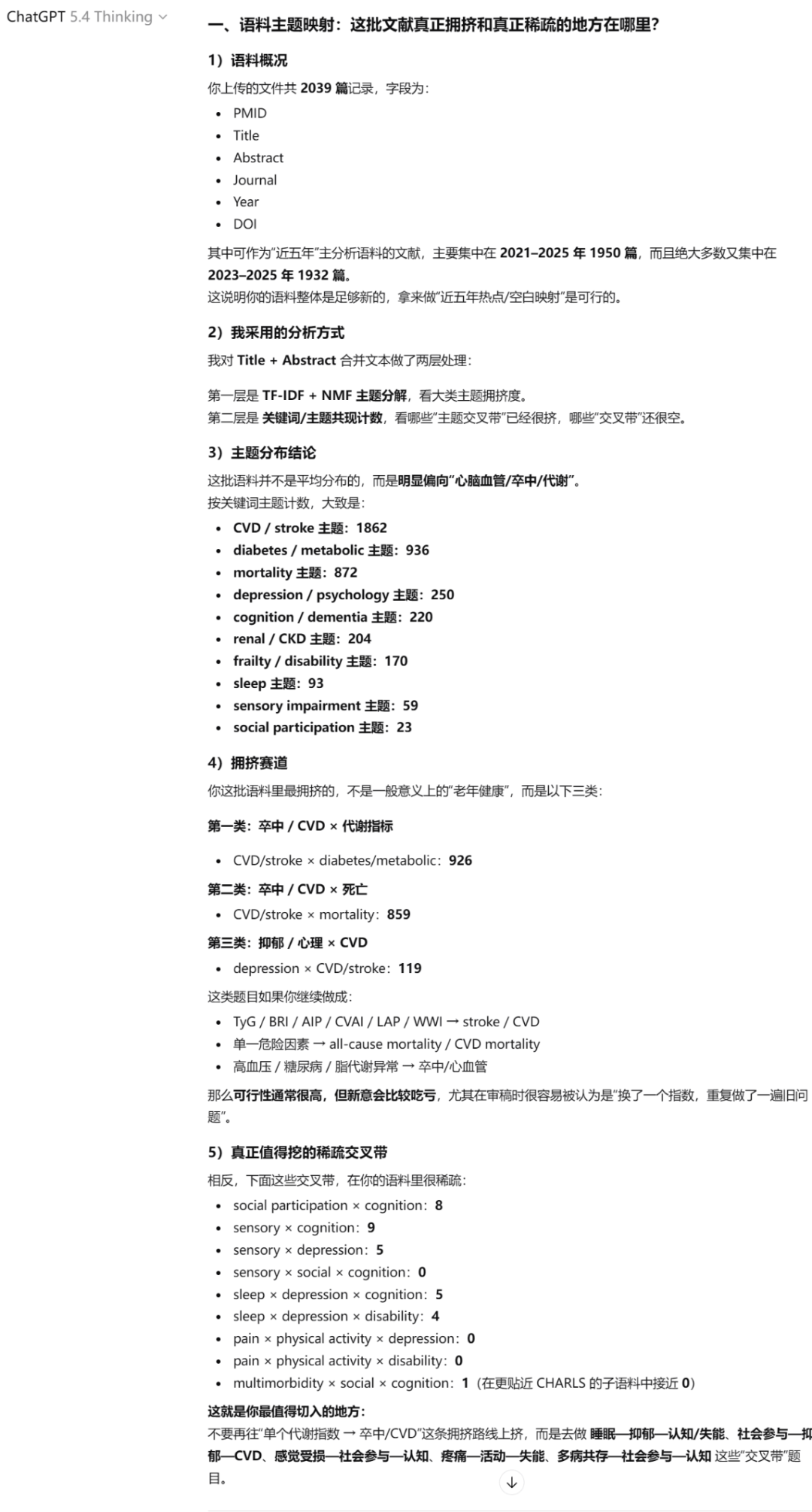 GPT 5.4 选题分析截图