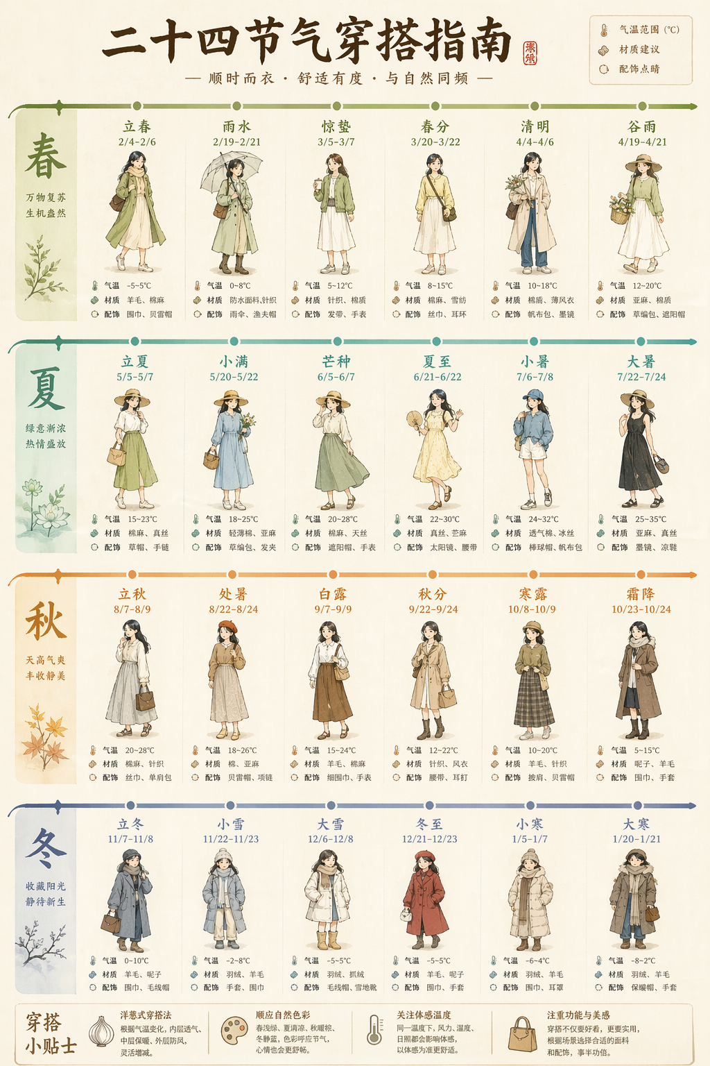 二十四节气穿搭长图